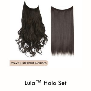 Lula Halo Black Brown 16 inch (set of straight & wavy)